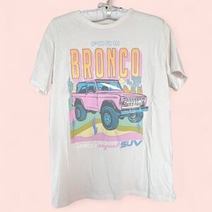 Ford Bronco T-Shirt - Cream and Pink